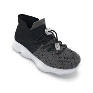 Navig8 Easy Lace-Up Hi-Top Sneaker Gray & Black Toddler 8